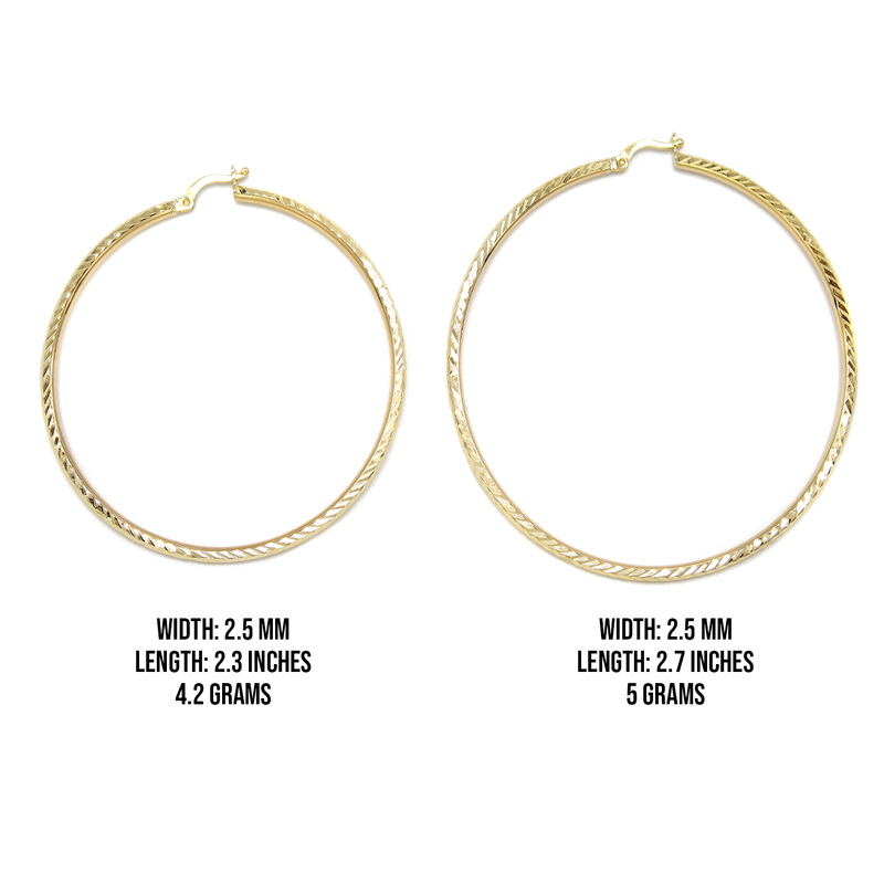 10K Womens Gold Hoop Earrings | Customizable Size