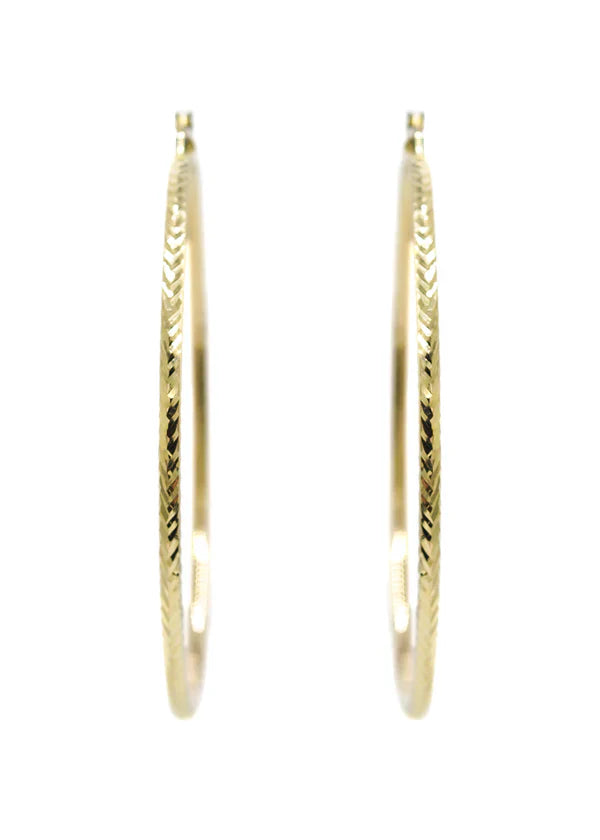 10K Womens Gold Hoop Earrings | Customizable Size | 2.5MM