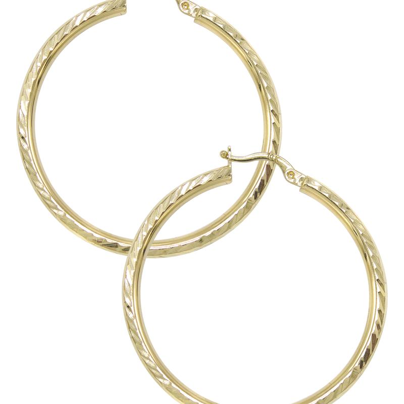10K Womens Gold Hoop Earrings | Customizable Size