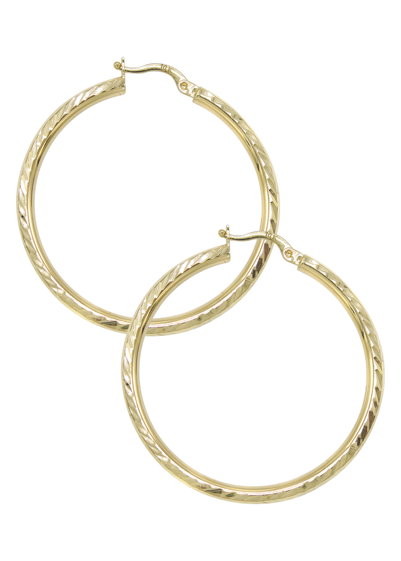 10K Womens Gold Hoop Earrings | Customizable Size