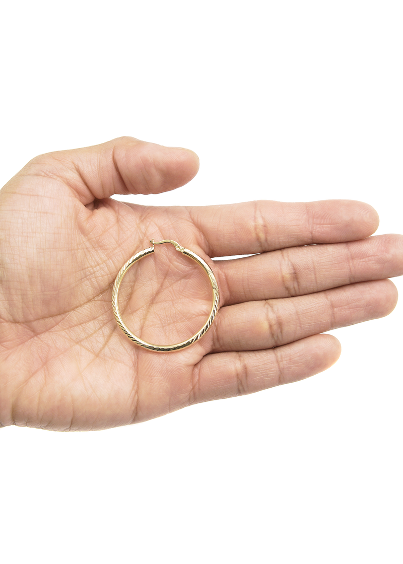 10K Womens Gold Hoop Earrings | Customizable Size