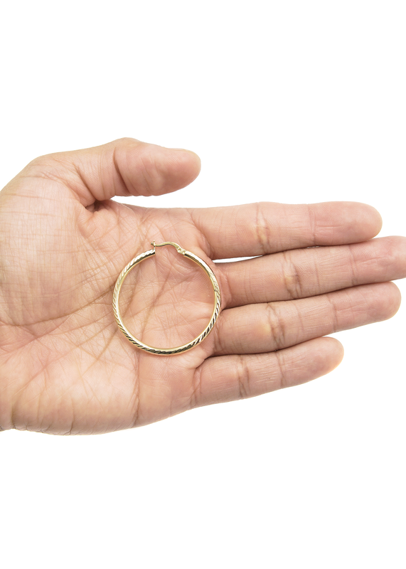 10K Womens Gold Hoop Earrings | Customizable Size
