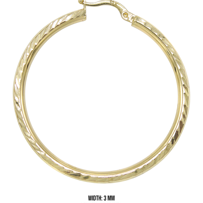 10K Womens Gold Hoop Earrings | Customizable Size