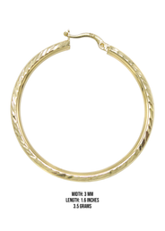 10K Womens Gold Hoop Earrings | Customizable Size