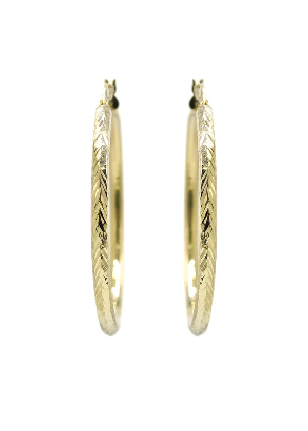 10K Womens Gold Hoop Earrings | Customizable Size | 3MM