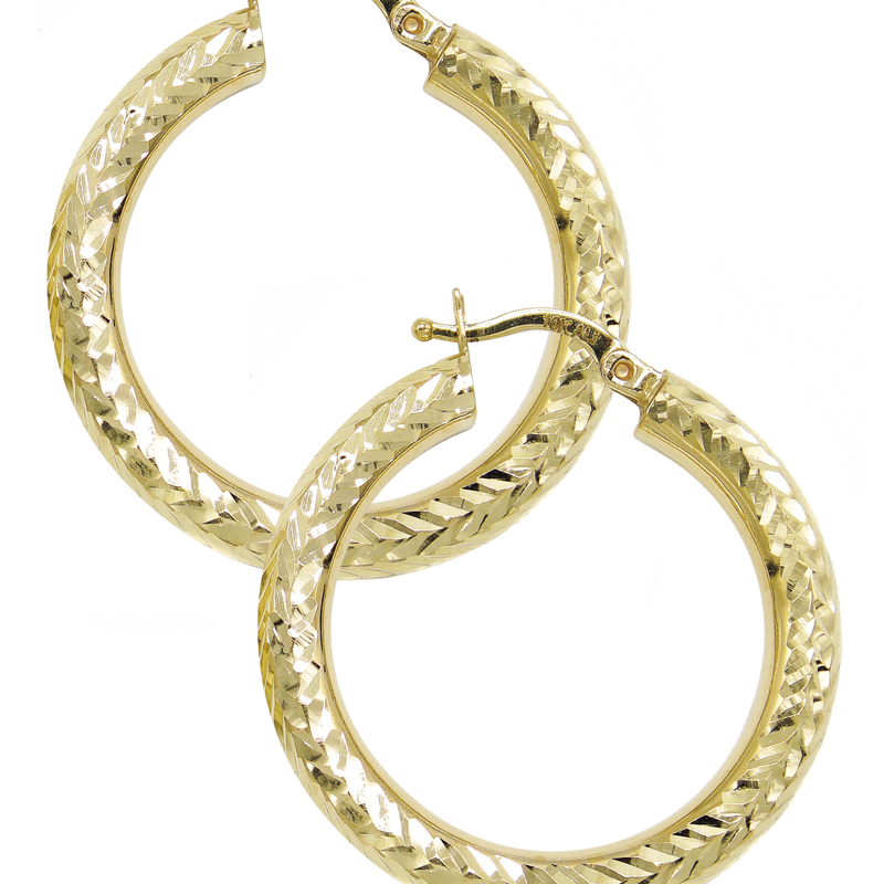 10K Womens Gold Hoop Earrings | Customizable Size