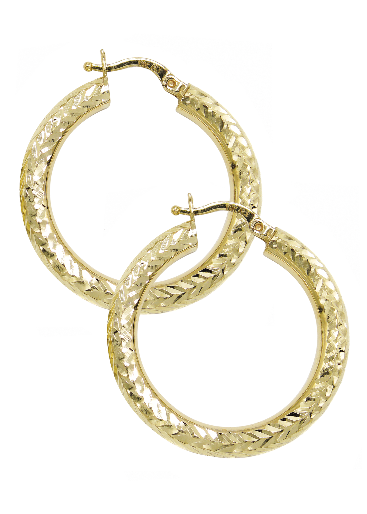 10K Womens Gold Hoop Earrings | Customizable Size