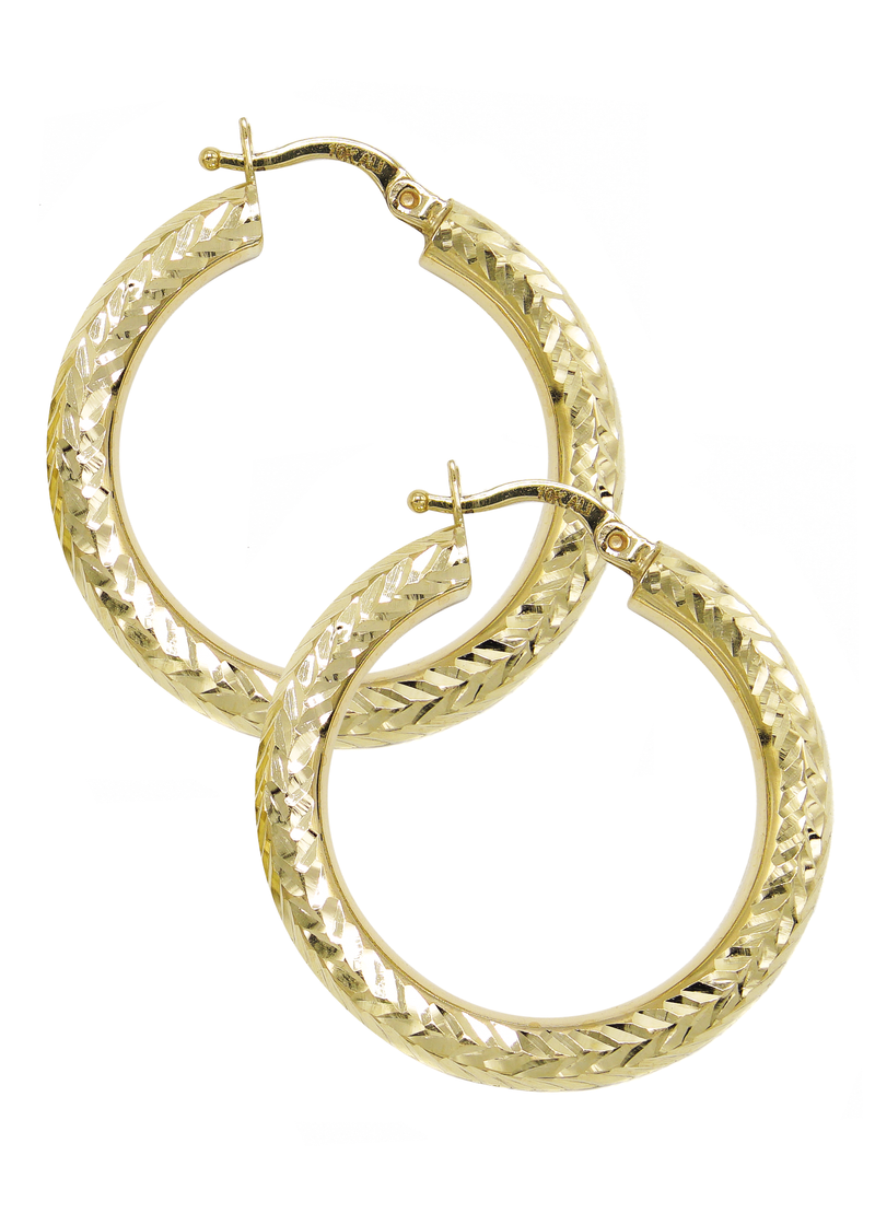 10K Womens Gold Hoop Earrings | Customizable Size