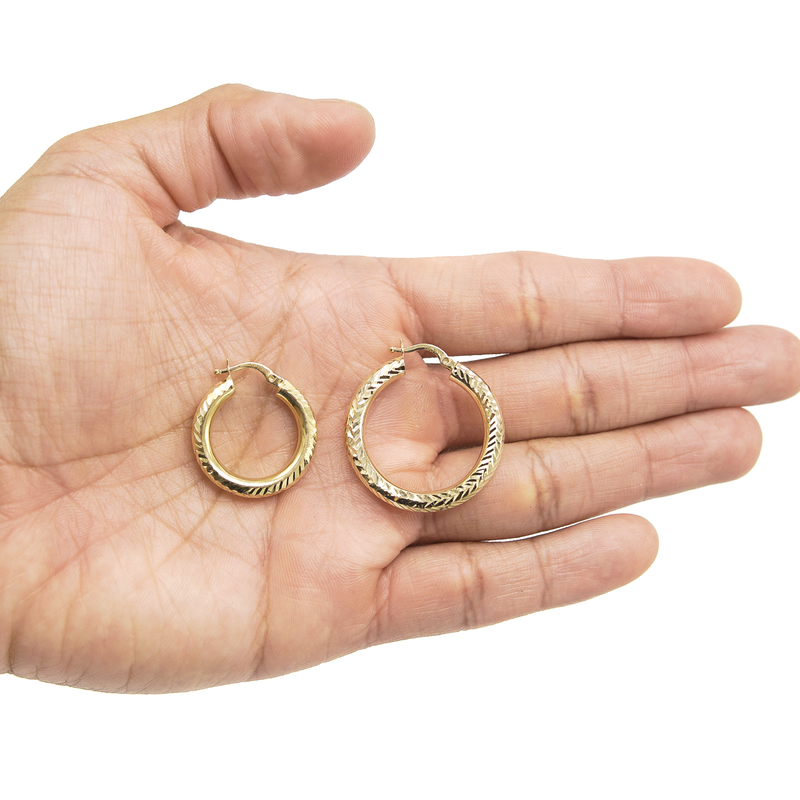 10K Womens Gold Hoop Earrings | Customizable Size