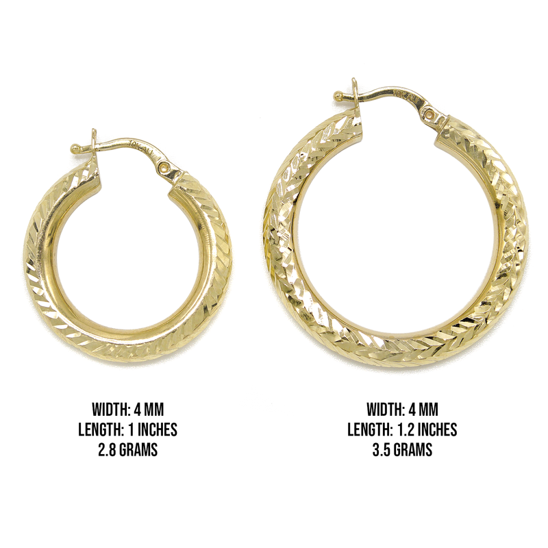 10K Womens Gold Hoop Earrings | Customizable Size