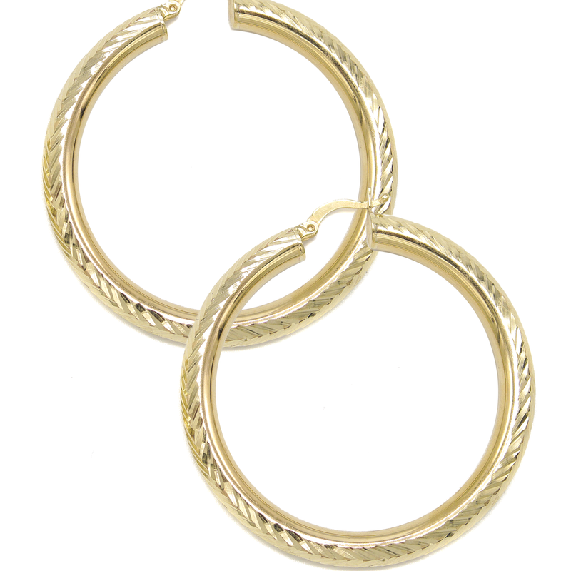 10K Womens Gold Hoop Earrings | Customizable Size