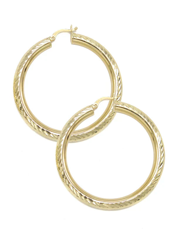 10K Womens Gold Hoop Earrings | Customizable Size | 5MM