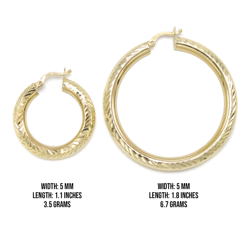 10K Womens Gold Hoop Earrings | Customizable Size
