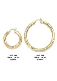 10K Womens Gold Hoop Earrings | Customizable Size