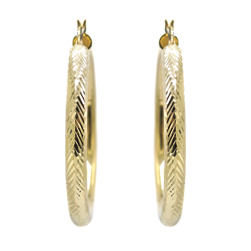 10K Womens Gold Hoop Earrings | Customizable Size