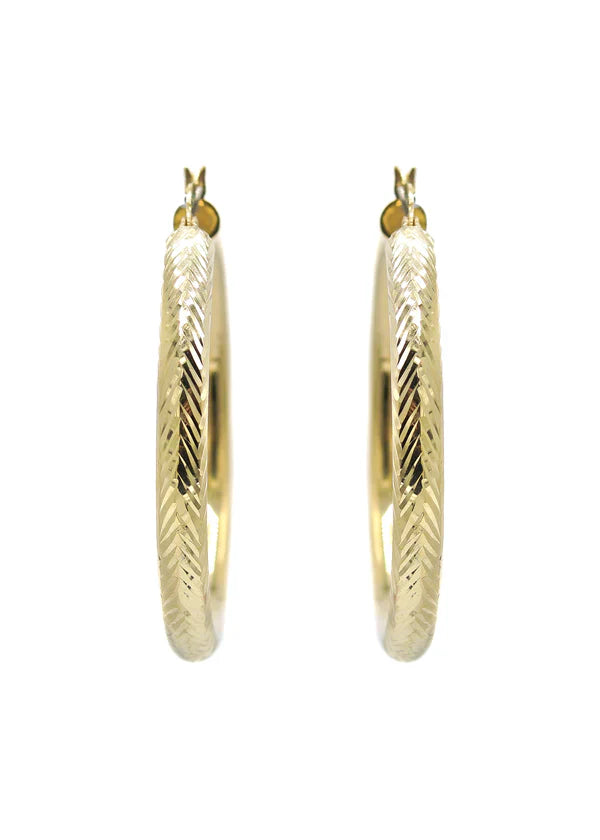 10K Womens Gold Hoop Earrings | Customizable Size | 5MM