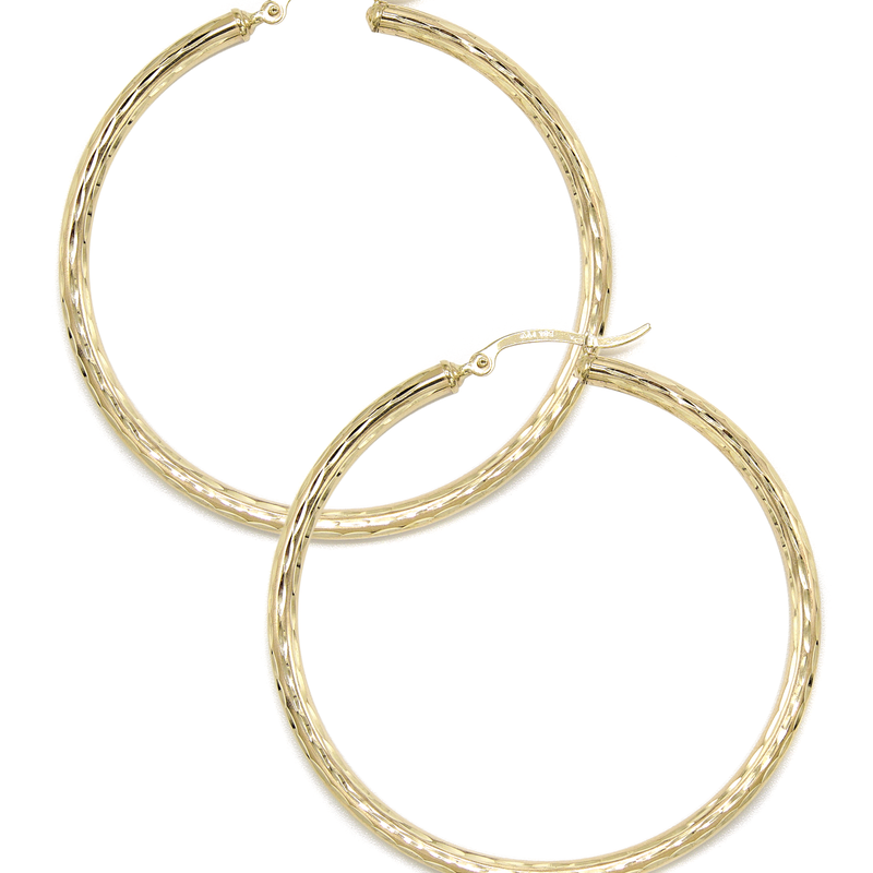 10K Womens Gold Hoop Earrings | Customizable Size