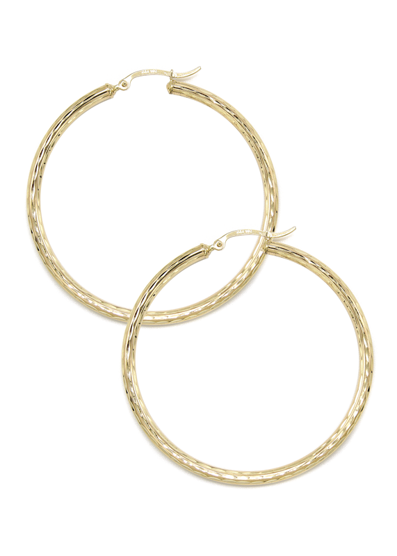 10K Womens Gold Hoop Earrings | Customizable Size