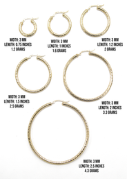 10K Womens Gold Hoop Earrings | Customizable Size
