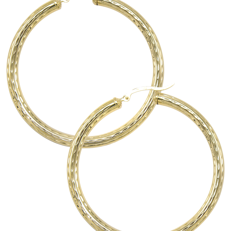 10K Womens Gold Hoop Earrings | Customizable Size