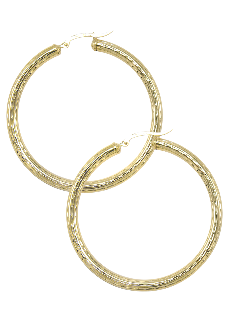 10K Womens Gold Hoop Earrings | Customizable Size