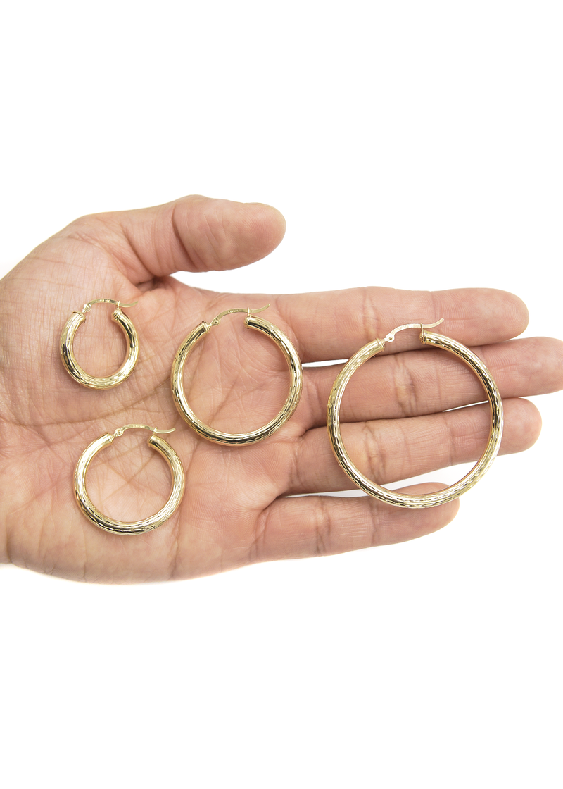10K Womens Gold Hoop Earrings | Customizable Size