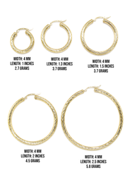 10K Womens Gold Hoop Earrings | Customizable Size