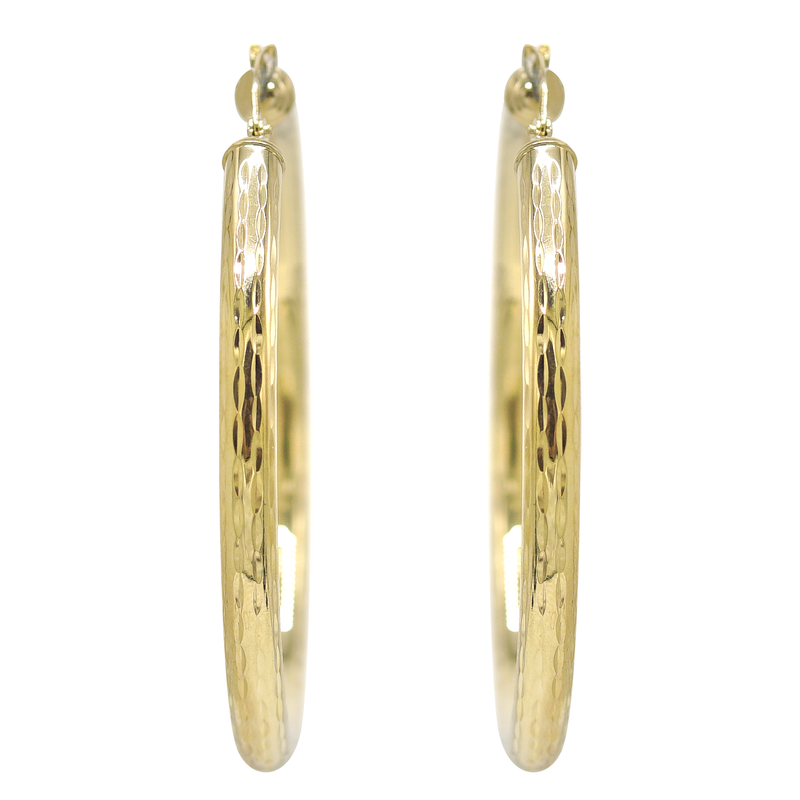 10K Womens Gold Hoop Earrings | Customizable Size