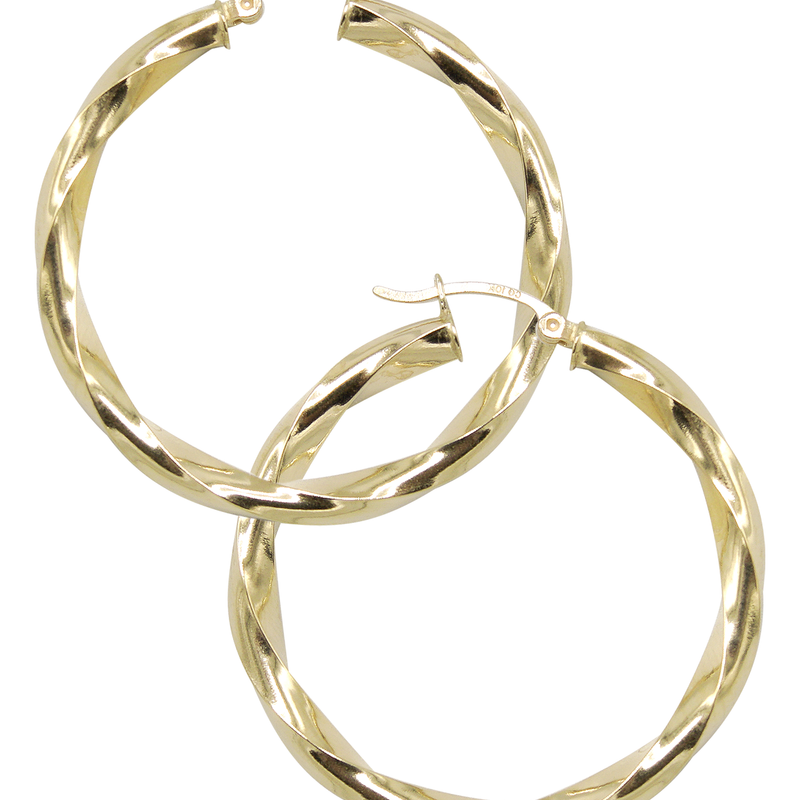 10K Womens Gold Hoop Earrings | Customizable Size