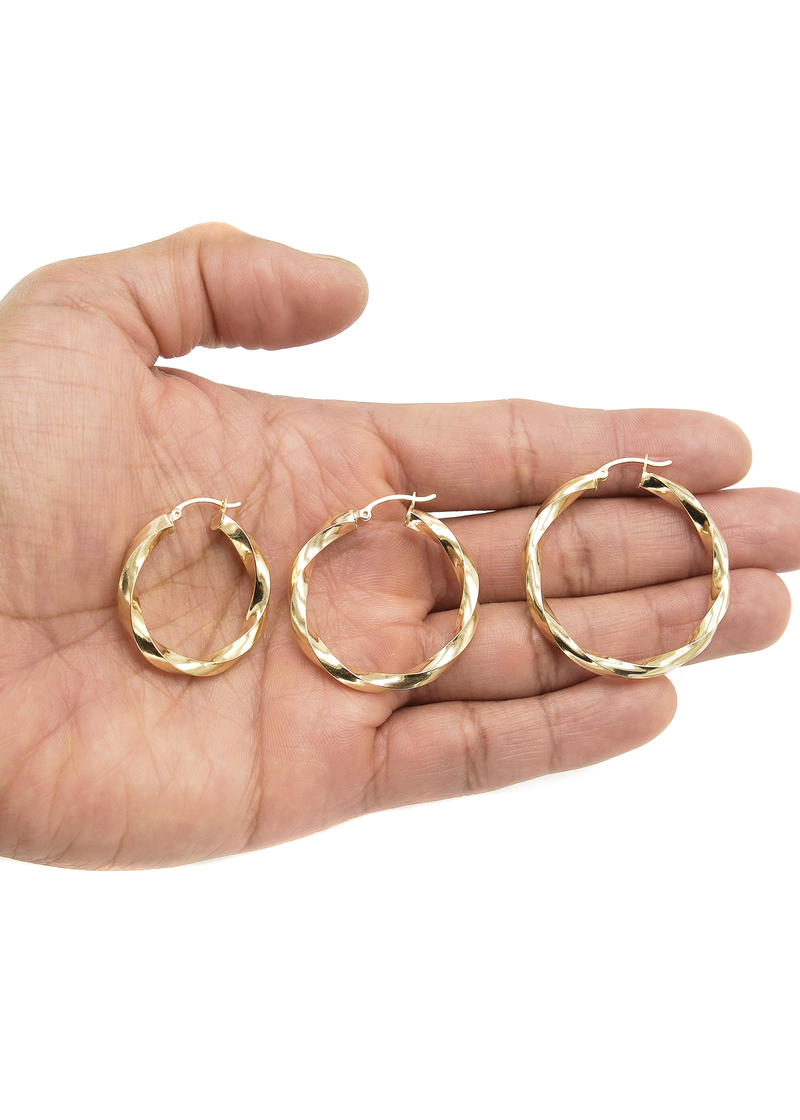 10K Womens Gold Hoop Earrings | Customizable Size