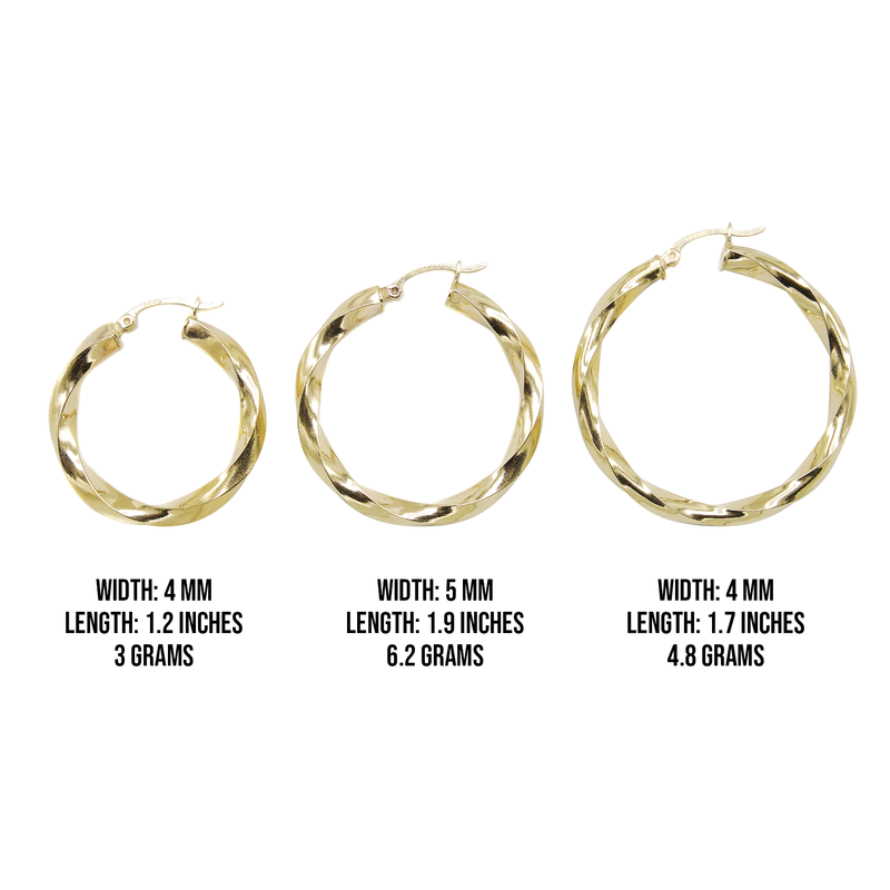 10K Womens Gold Hoop Earrings | Customizable Size