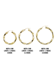 10K Womens Gold Hoop Earrings | Customizable Size