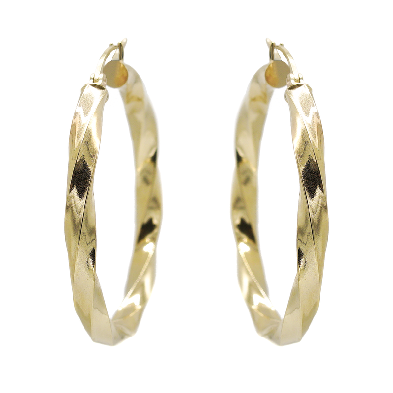 10K Womens Gold Hoop Earrings | Customizable Size