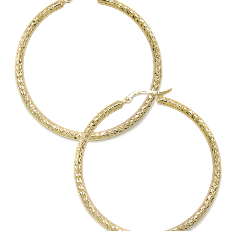 10K Womens Gold Hoop Earrings | Customizable Size