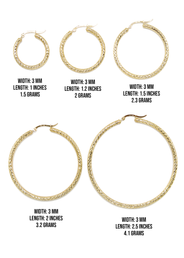 10K Womens Gold Hoop Earrings | Customizable Size
