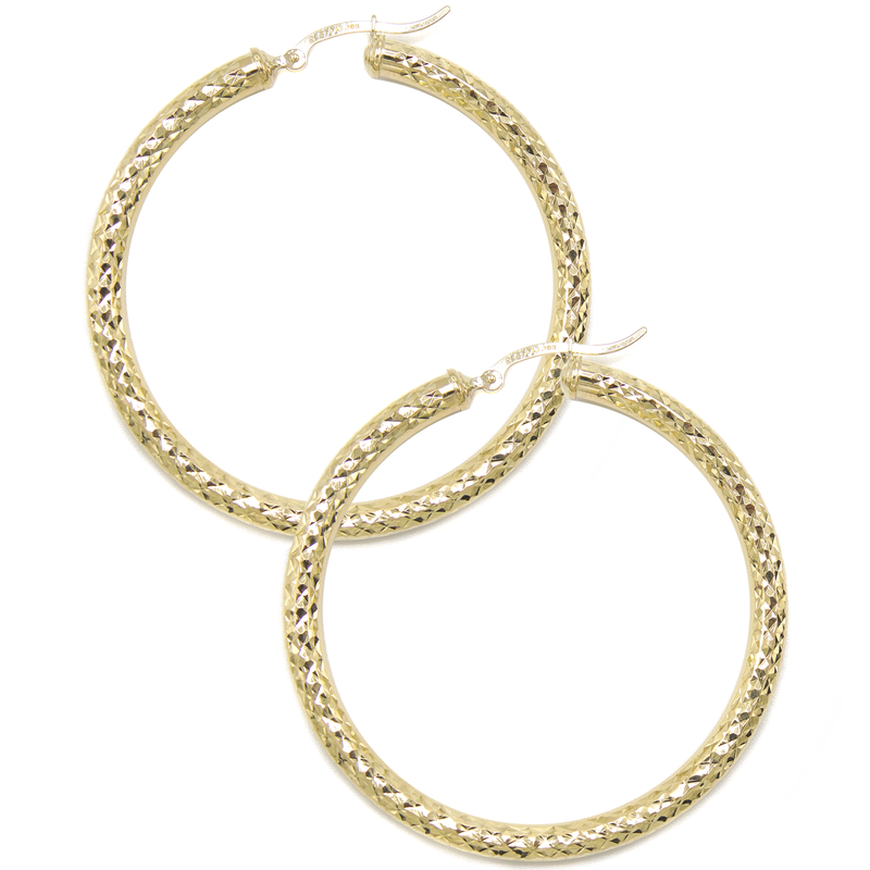 10K Womens Gold Hoop Earrings | Customizable Size