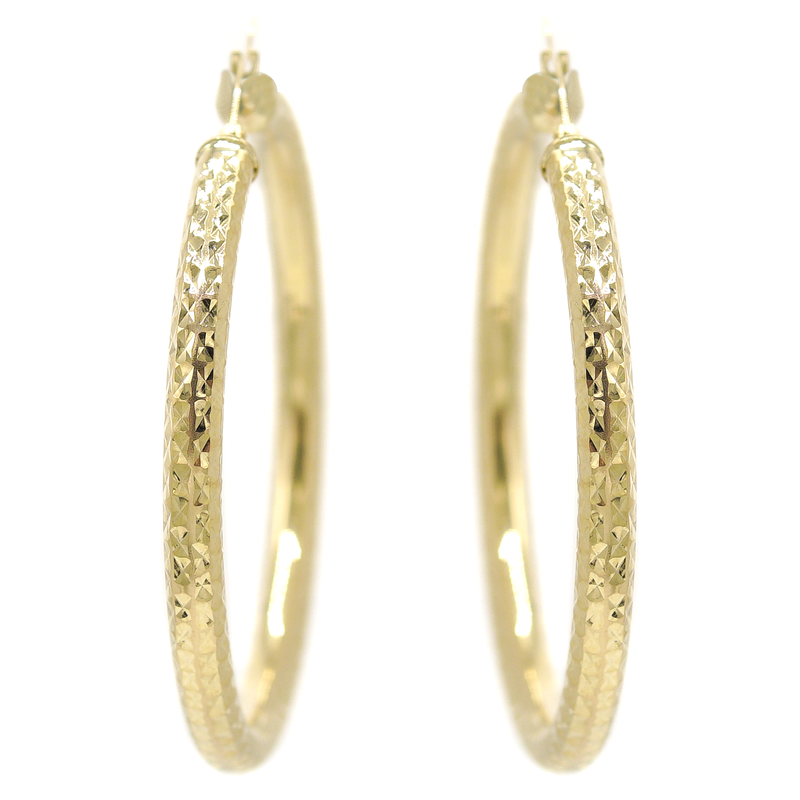 10K Womens Gold Hoop Earrings | Customizable Size