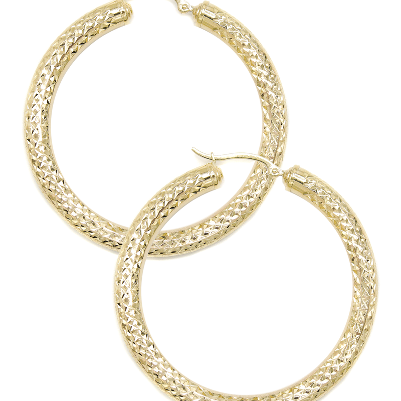 10K Womens Gold Hoop Earrings | Customizable Size