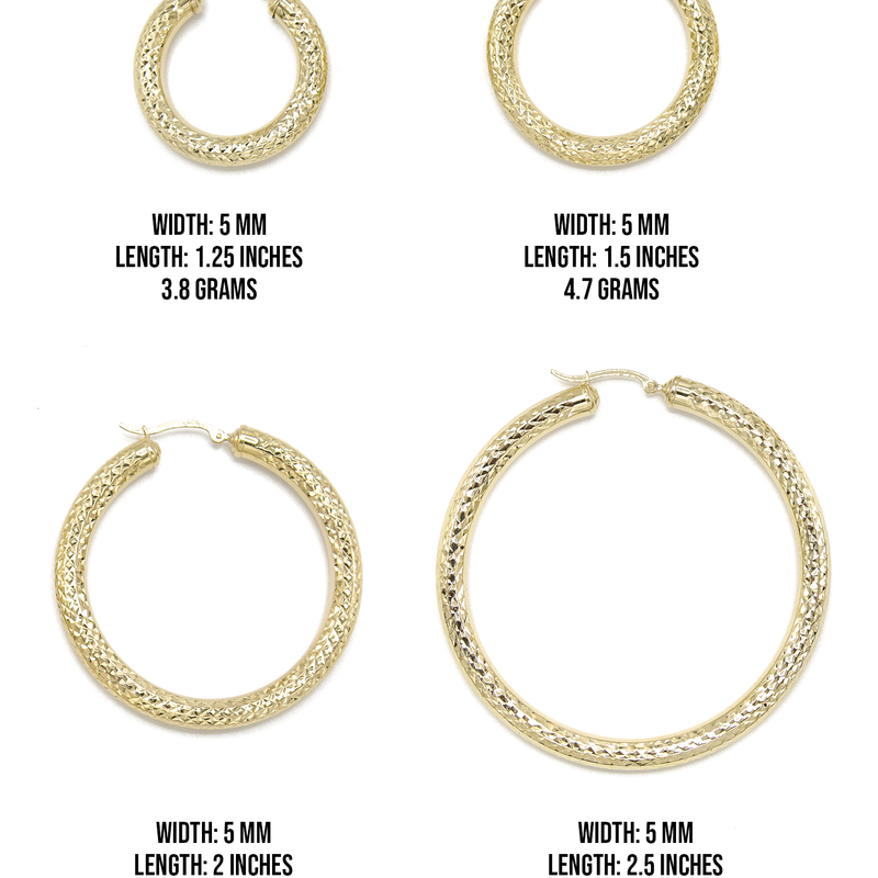 10K Womens Gold Hoop Earrings | Customizable Size