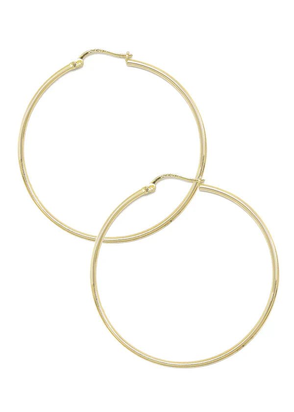 10K Womens Gold Hoop Earrings | Customizable Size | 1.5 MM