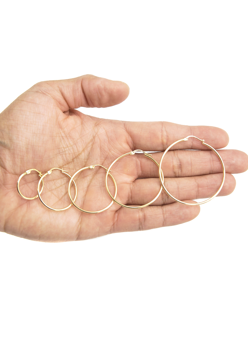 10K Womens Gold Hoop Earrings | Customizable Size