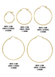 10K Womens Gold Hoop Earrings | Customizable Size