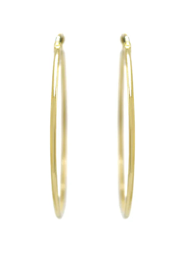10K Womens Gold Hoop Earrings | Customizable Size | 1.5 MM