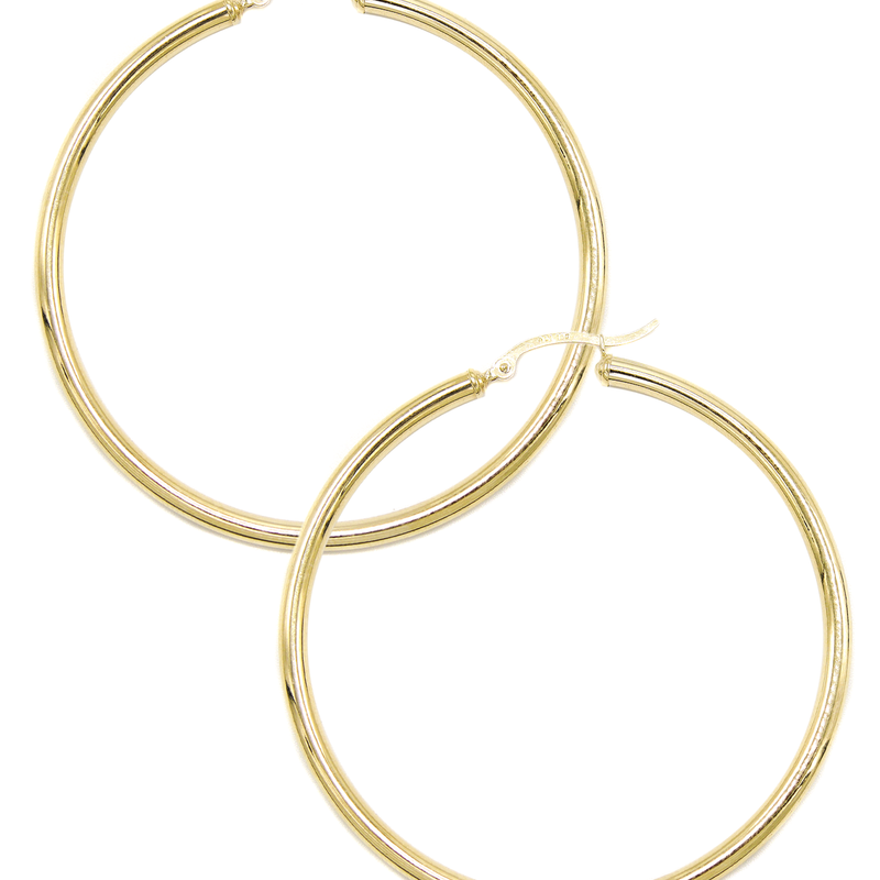 10K Womens Gold Hoop Earrings | Customizable Size