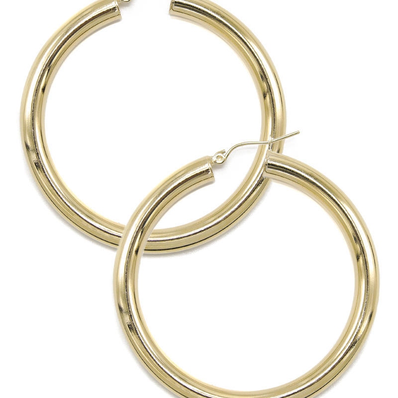 10K Womens Gold Hoop Earrings | Customizable Size