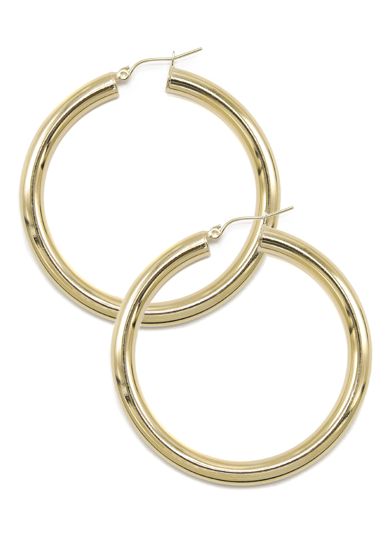 10K Womens Gold Hoop Earrings | Customizable Size
