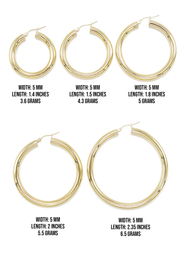 10K Womens Gold Hoop Earrings | Customizable Size