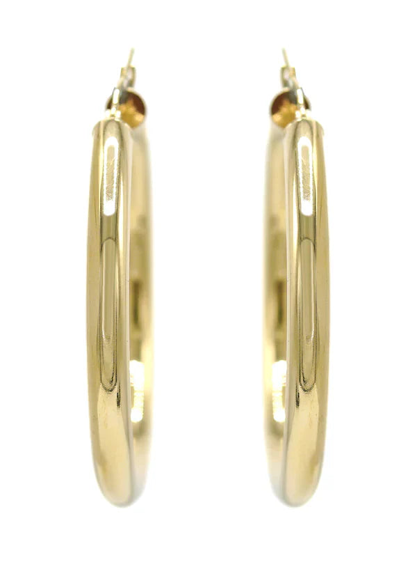 10K Womens Gold Hoop Earrings | Customizable Size | 5MM
