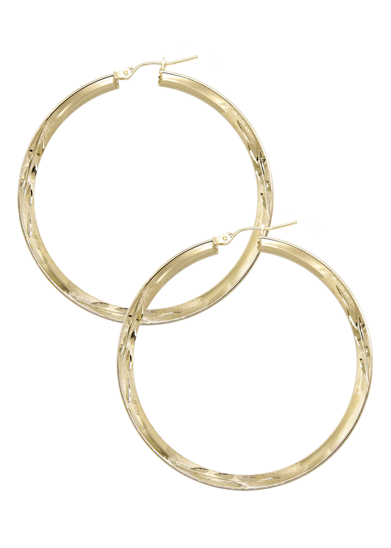 10K Womens Gold Hoop Earrings | Customizable Size