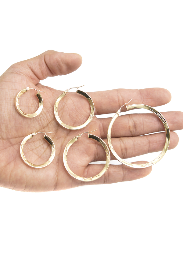 10K Womens Gold Hoop Earrings | Customizable Size